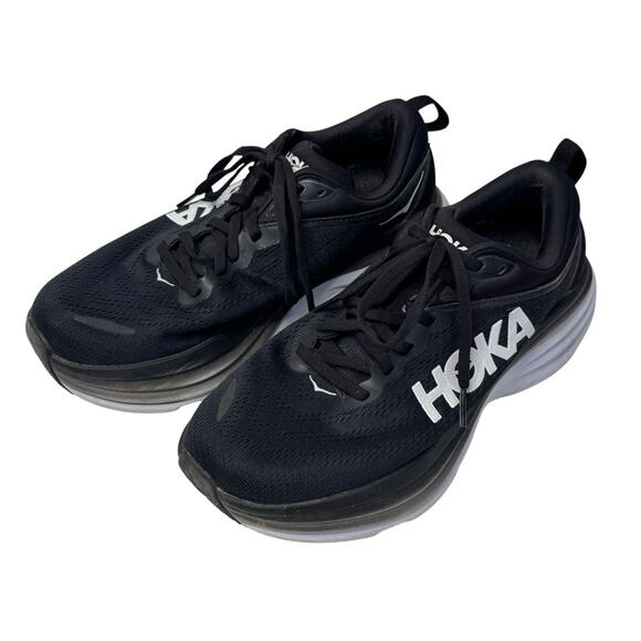 HOKA ONE ONE Bondi 8 Wide Max Cushioned Road Running Shoe Black Suze 8.5D MINT